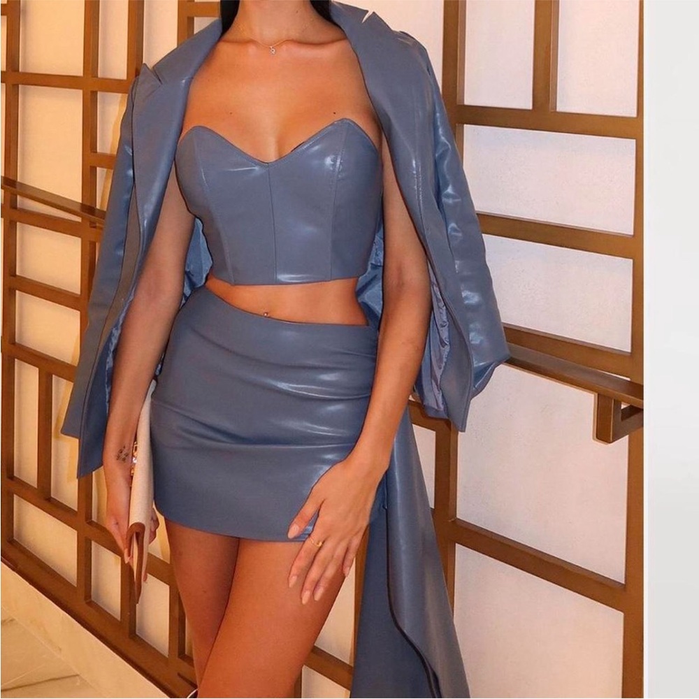 Fashion Nova Chic Blue Skirt Set
